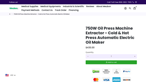 Meubon - 750W Oil Press Machine Extractor