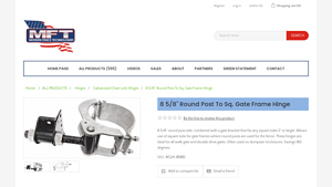 MFT Fence - 8 5/8 Round Post To Sq. Gate Frame Hinge