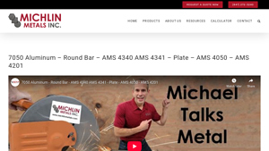 Michlin Metals - 7050 Aluminum Round Bar and Plate