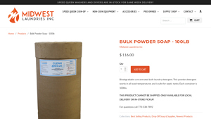 Midwest Laundries - Bulk Powder Soap 100lb