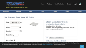 Midwest Steel Supply - 304 Stainless Steel Sheet 2B Finish