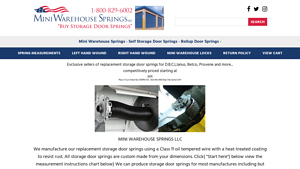 Mini Warehouse Springs - Replacement Storage Door Springs