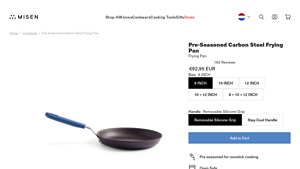 Misen - Pre-Seasoned Carbon Steel Frying Pan