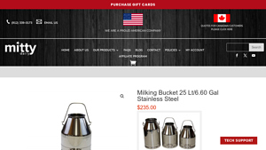 Melasty - Milking Bucket 25 Lt/6.60 Gal Stainless Steel