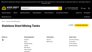 Mixer Direct - Stainless Steel Mixing Tanks