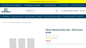 MJ Wholesale - 12mm Round Glass Tips