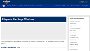 mlb.com - Hispanic Heritage Weekend Events