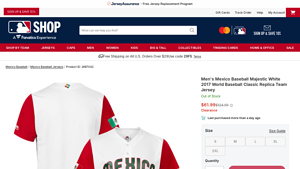 Majestic - Men's Mexico Baseball Replica Jersey
