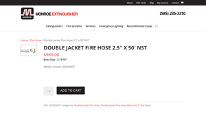 Brooks - Double Jacket Fire Hose 2.5 x 50' NST