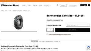 Monster Tires - Solid and Pneumatic Telehandler Tires 17.5-25