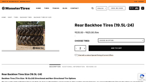 Monster Tires - 19.5L-24 R4 Tire Options
