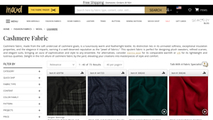 Mood Fabrics - Cashmere Fabric by the Yard