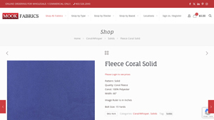 Mook Fabrics - Fleece Coral Solid