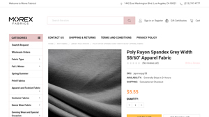 Morex Fabrics - Jersey Poly/Rayon Spandex Grey