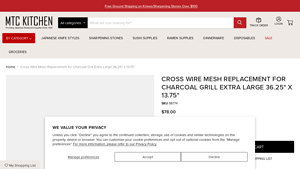 MTC Kitchen - Extra Large Cross Wire Mesh Replacement for Charcoal Grill