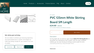 MyHome - PVC 125mm White Skirting Board