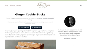 My Own Sweet Thyme - Ginger Cookie Sticks