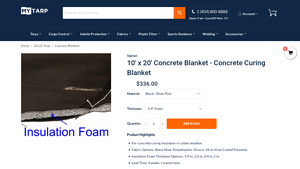 MyTarp - 10x20 Insulated Concrete Curing Blanket