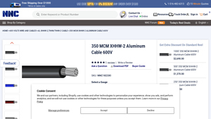 Nassau National Cable - 350 MCM AWG XHHW-2 Aluminum Cable