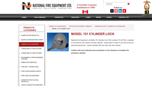 National Fire - Model 151 Cylinder Lock