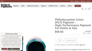Natural Pigments - Phthalocyanine Green (PG7) Pigment