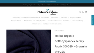 Nature's Fabrics - Marine Organic Cotton/Spandex Jersey 300GSM