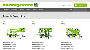 Nifty Lift - TM34 & TM34T Towable Boom Lifts