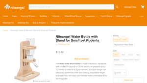 Niteangel - Water Bottle with Stand for Small Pet Rodents