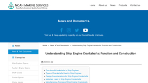 Noah Marine Services - Ship Engine Crankshafts