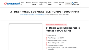 Northam Inc - 3 Inch 2 HP Deep Well Submersible Pump