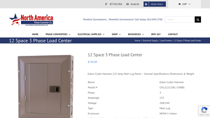 Eaton Cutler Hammer - CH12L3125B 3 Phase Main Lug Panel