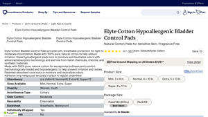 North Shore - Elyte Cotton Hypoallergenic Bladder Control Pads