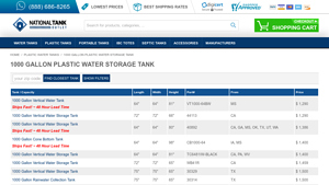NTO Tank - 1000 Gallon Plastic Water Storage Tank