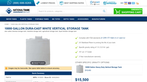 NTO Tank - 10000 Gallon Vertical Storage Tank
