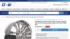 OE Wheels - 24 Wheel and Tire Set for Denali CV44 Chrome Rims