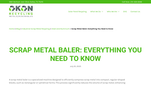 Okon Recycling - Scrap Metal Balers