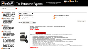 OneGrill - Heavy Duty Electric Grill Rotisserie Motor
