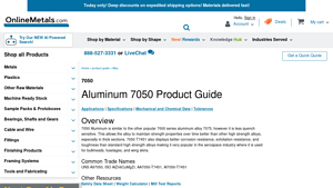 Online Metals - 7050 Aluminum Alloy