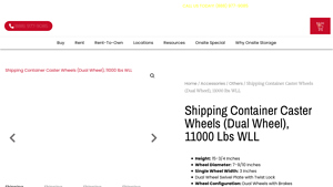 Onsite Storage - Dual Wheel Shipping Container Caster Wheels