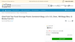 Glad® - Fold Top Food Storage Plastic Sandwich Bags