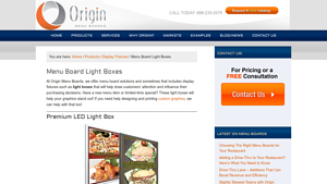 Origin Menu Boards - Premium LED Light Box