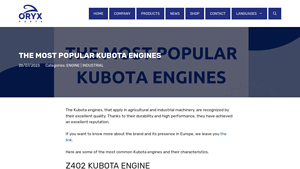 Oryx Parts - Kubota Engines
