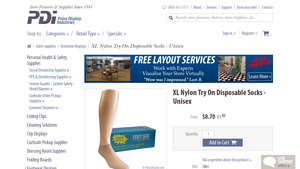 Palay Display - XL Nylon Try On Disposable Socks