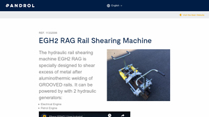 Pandrol - EGH2 RAG Rail Shearing Machine