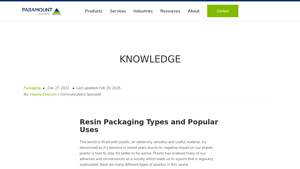 Paramount Global - Resin Packaging Solutions