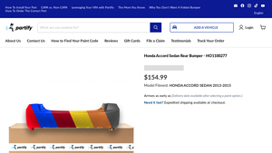 Partify - 2013-2015 Honda Accord Sedan Rear Bumper