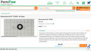 Electrolux/AYP - Oil Seal
