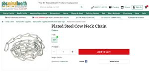 PBS Animal Health - Heavy-Duty Cow Neck Chain
