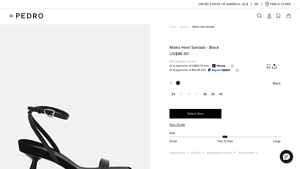 Pedro Shoes - Black Maika Heel Sandals