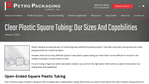 Petro Packaging - Clear Plastic Square Tubing